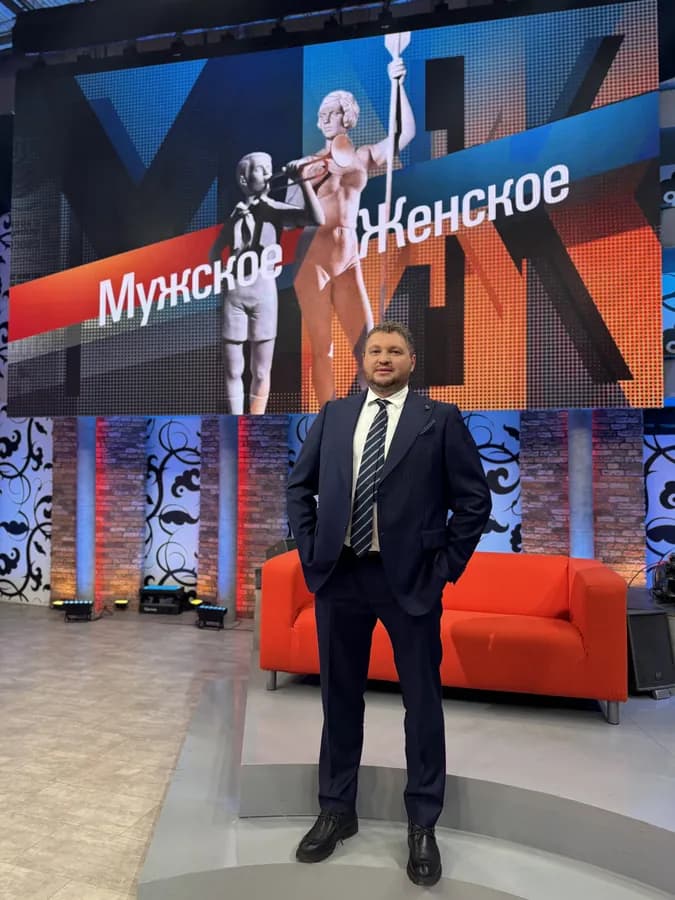 На съёмках программы «Мужское и женское», Первый канал